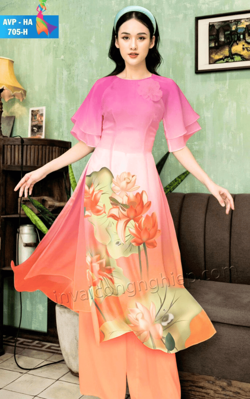 in áo dài 3d
