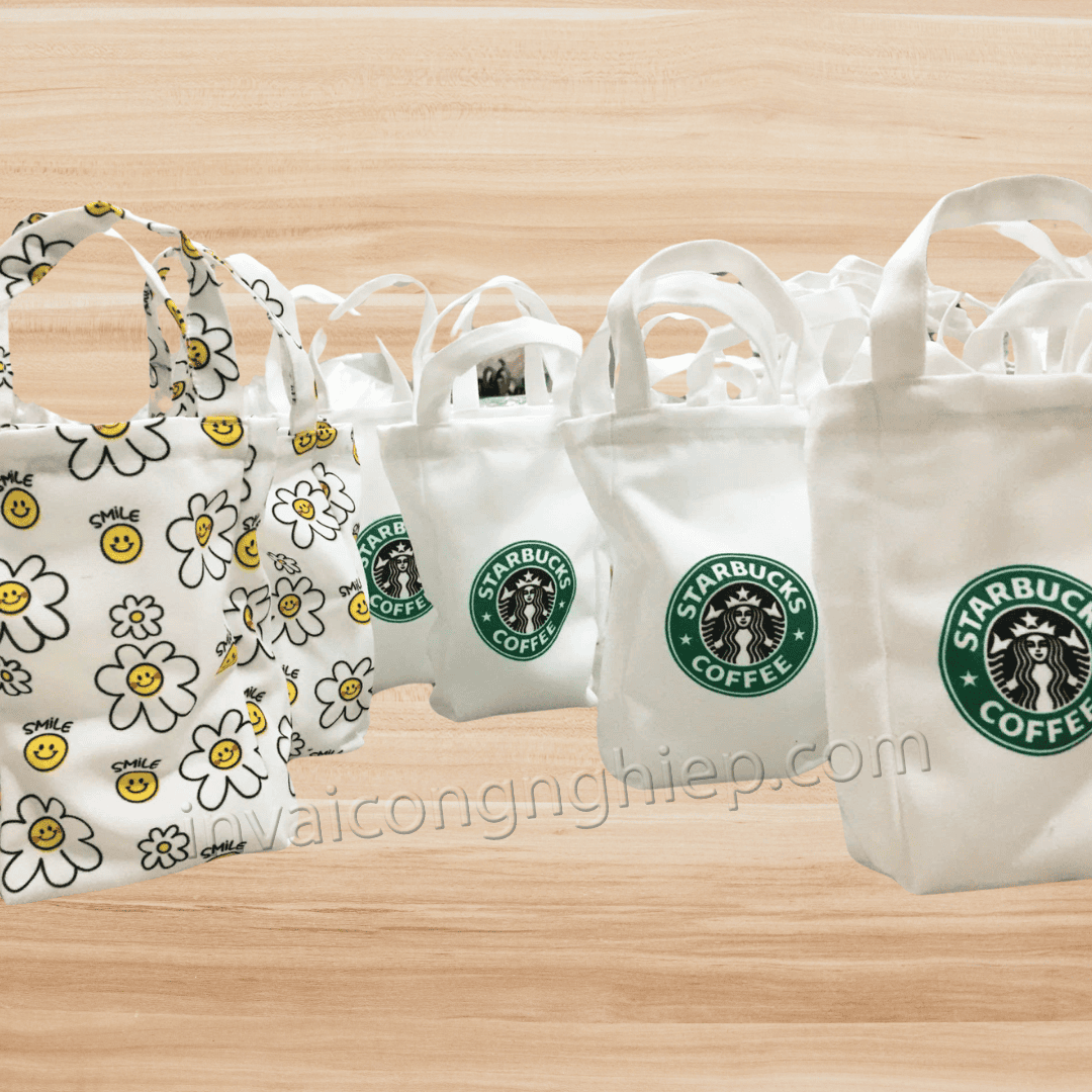 in gia công vải túi canvas