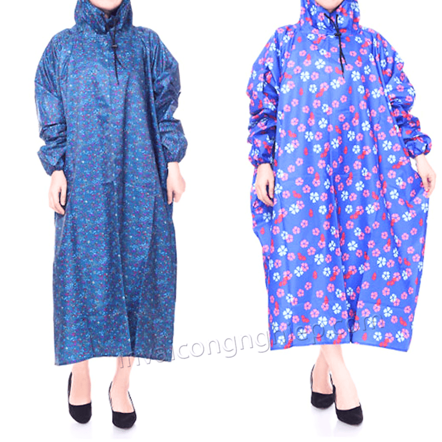 áo mưa vải dù in hoa